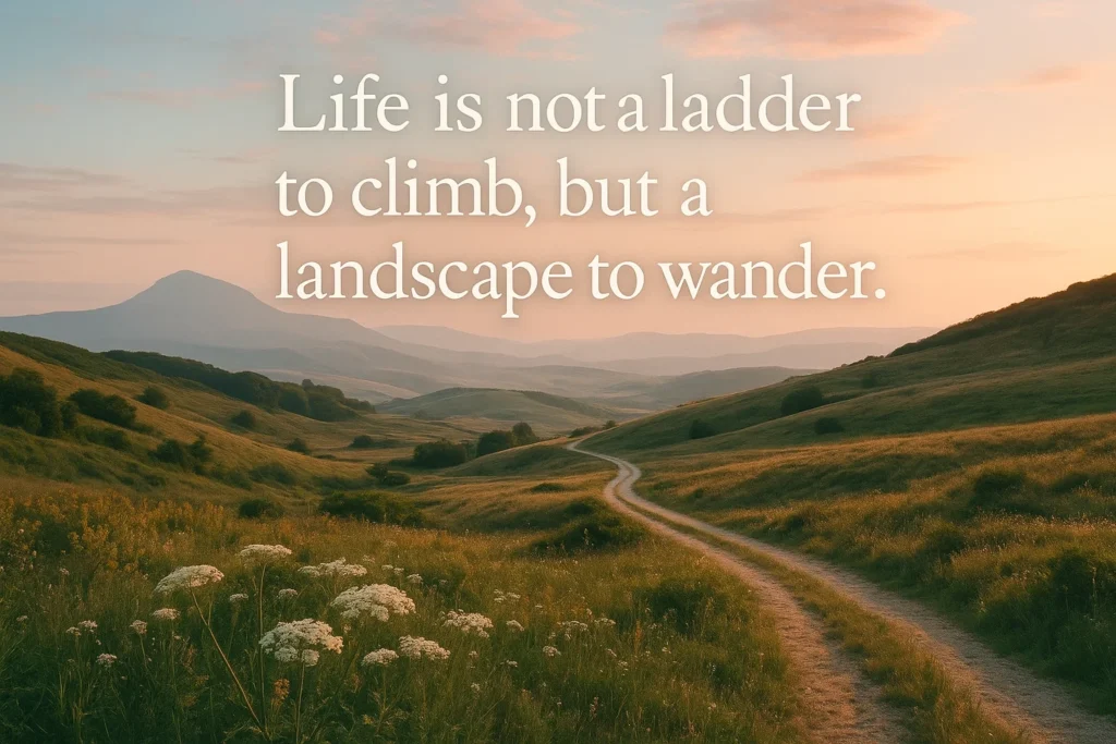 Life is not a ladder to climb, but a landscape to wander.
