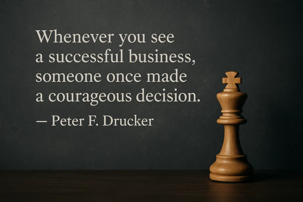 “Whenever you see a successful business, someone once made a courageous decision.” ― Peter F. Drucker